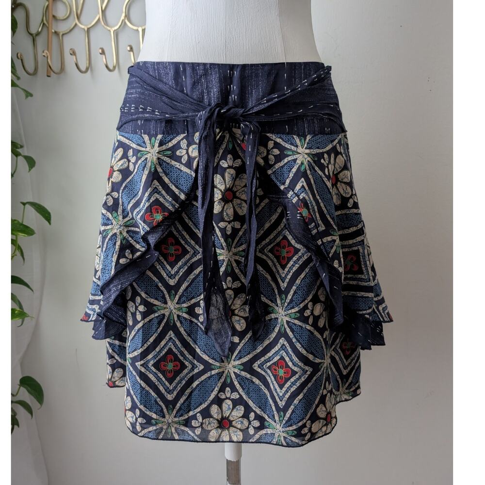 anna sui anthropologie silk skirt - Picture 1 of 7